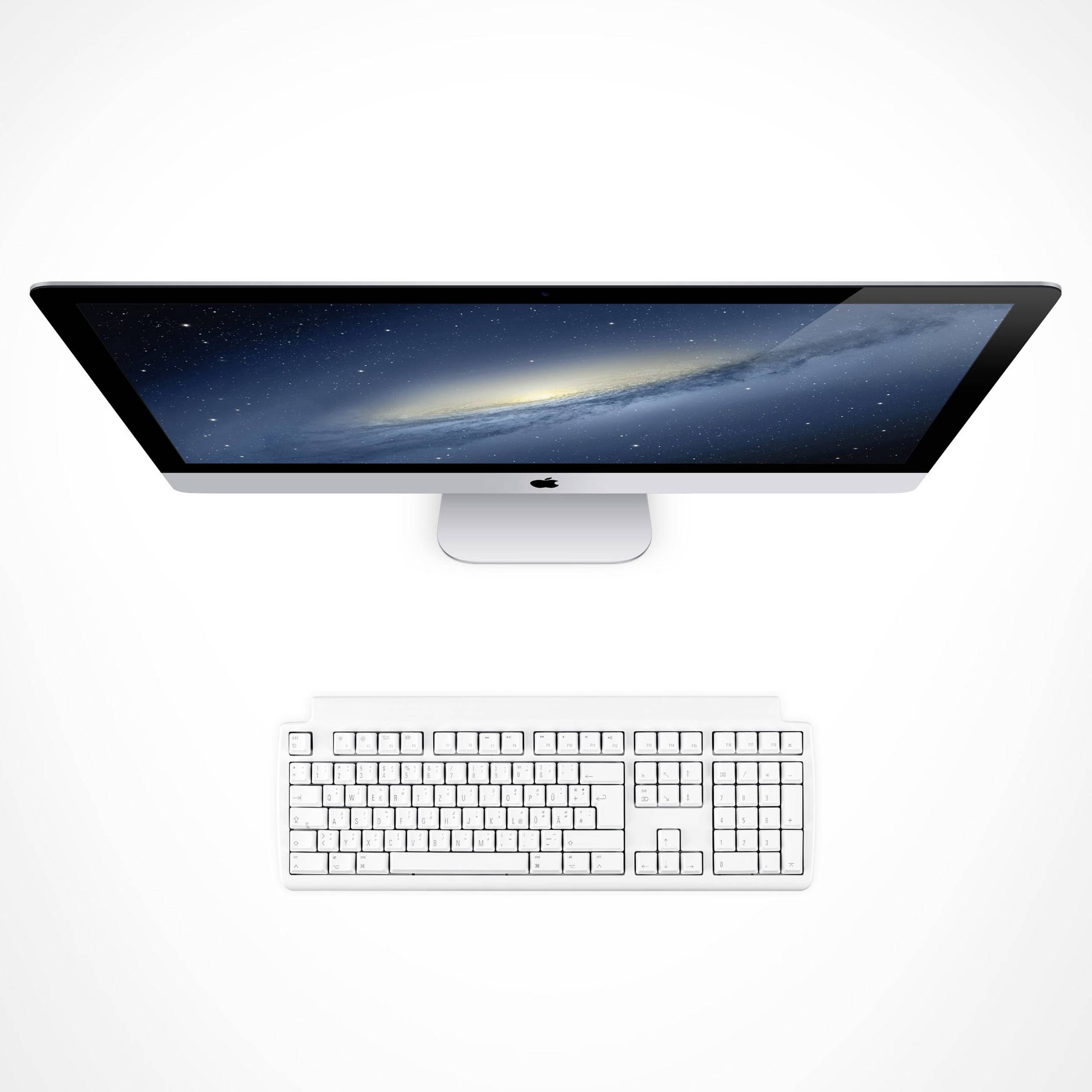 Matias FK302-DE Tactile Pro USB klávesnice německá, QWERTZ, Macintosh bílá USB hub, odnímatelný kabel-9
