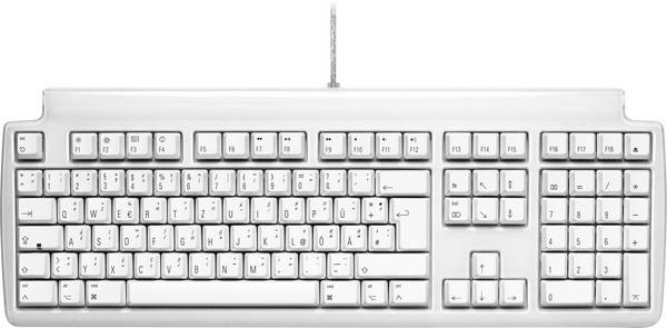 Matias FK302-DE Tactile Pro USB klávesnice německá, QWERTZ, Macintosh bílá USB hub, odnímatelný kabel