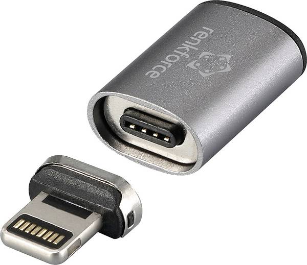 Renkforce USB-C®, Apple iPad/iPhone/iPod adaptér [1x USB-C® zásuvka - 1x dokovací zástrčka Apple Lightning]   magnetická zástrčka