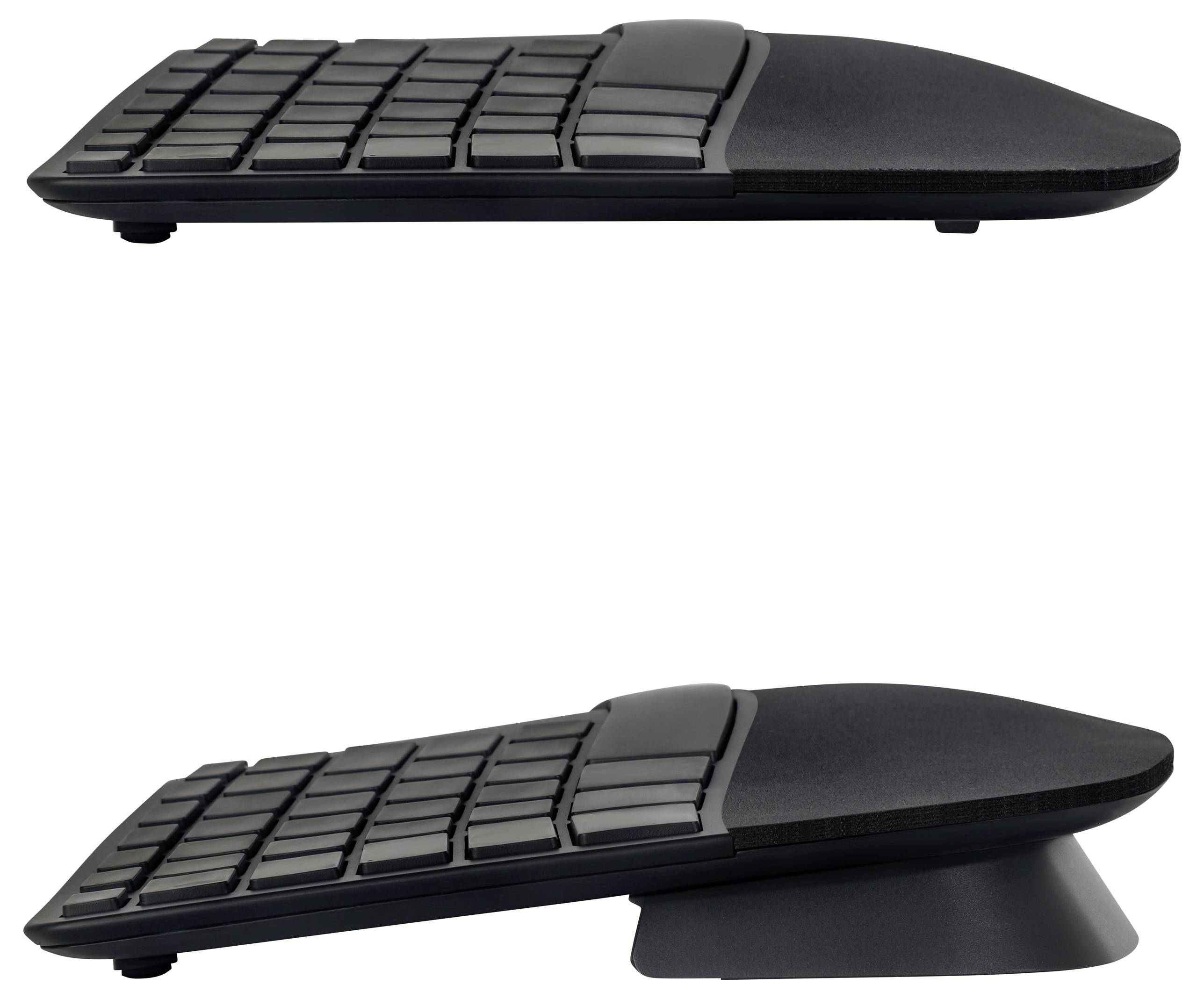 Matias FK413PCD-DE Sculpted Ergonomic Rechargeable Keyboard bezdrátový klávesnice německá, QWERTZ černá ergonomická-3
