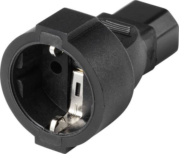 TRU COMPONENTS IEC adaptér C13/C14 CEE spojka - IEC zástrčka C14 10 A Počet kontaktů: 2 + PE černá 1 ks