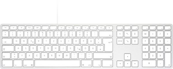Matias FK318S-DE Wired Aluminium Keyboard for Mac USB klávesnice německá, QWERTZ, Macintosh stříbrná