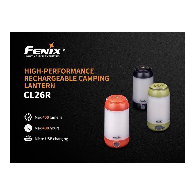Fenix Light FECL26R-Schwarz CL26R LED campingové osvětlení 400 lm akumulátory Li-Ion 116 g černá-1