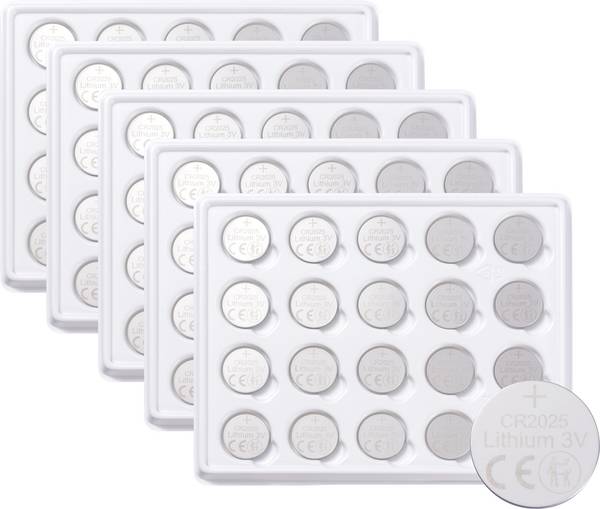 VOLTCRAFT knoflíkový článek CR 2025 3 V 100 ks 160 mAh lithiová CR2025