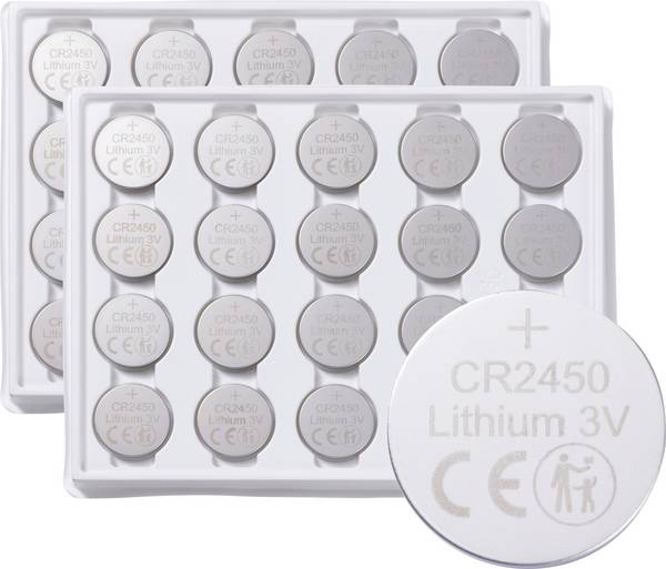 VOLTCRAFT knoflíkový článek CR 2450 3 V 40 ks 580 mAh lithiová CR2450