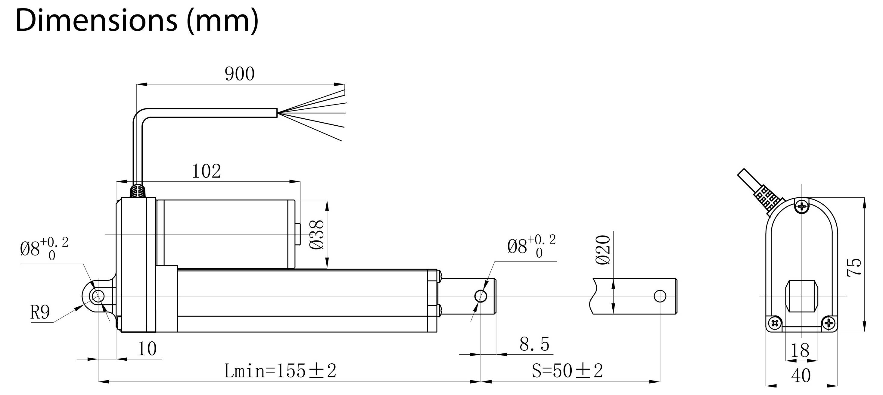 TRU COMPONENTS lineární servomotor TC12-50-500P TC-13492764 délka 50 mm Posuvná síla 500 N 12 V/DC 1 ks-5