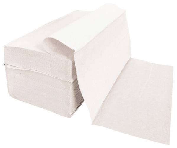 Hromádka papírových utěrek, z níž je vytažen jeden jednotlivý list. Perfektní pro hygienické účely a osušení.