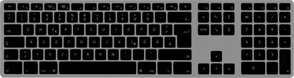 Matias FK418DCB-DE Wireless USB-C® Aluminum Keyboard for Mac bezdrátový klávesnice německá, QWERTZ, Macintosh Space Grau