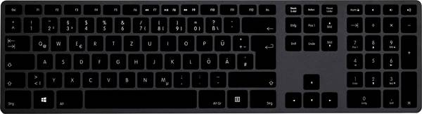 Matias FK418PCDCBB-DE Wireless USB-C® Aluminum Keyboard bezdrátový klávesnice německá, QWERTZ černá