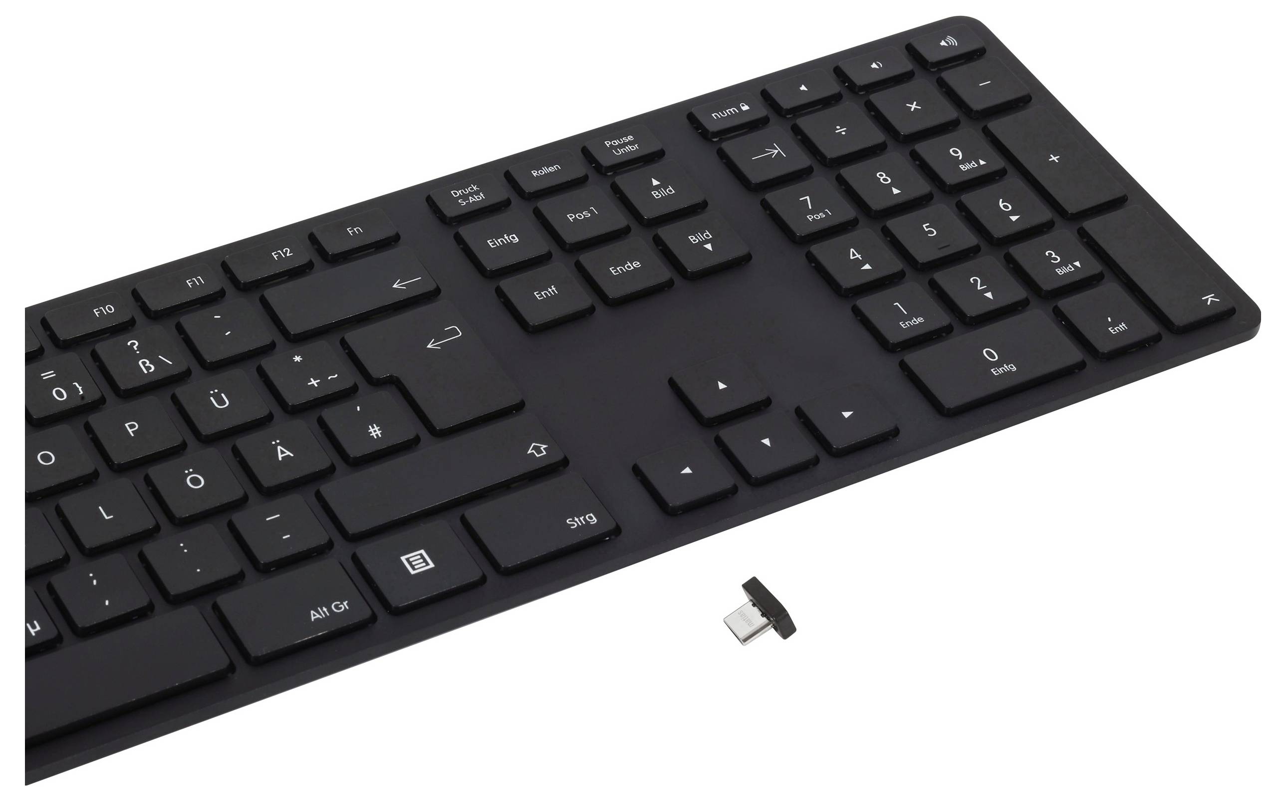 Matias FK418PCDCBB-DE Wireless USB-C® Aluminum Keyboard bezdrátový klávesnice německá, QWERTZ černá-1