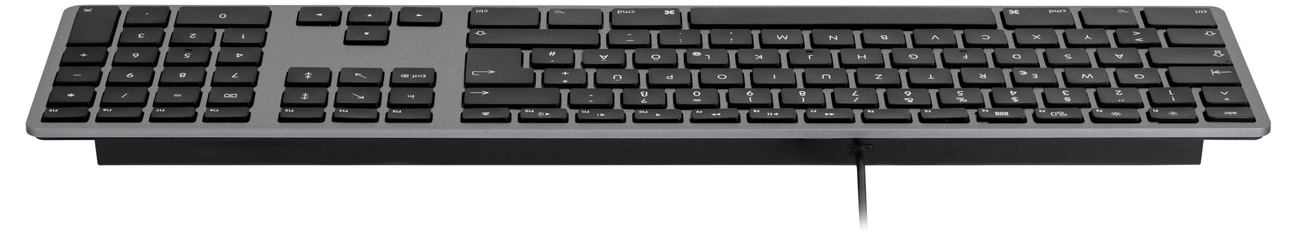 Matias FK318B-DE Wired Aluminium Keyboard for Mac USB klávesnice německá, QWERTZ, Macintosh vesmírná šedá-2