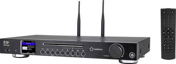 Renkforce RF-DAB-IR1702 RF-6748346 rádio CD, DAB+, FM, internetové, CD, Bluetooth, DLNA, Wi-Fi, internet, vč. dálkového ovládání, černá