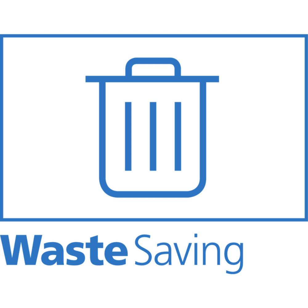 Symbol odpadkového koše nad textem 'Úspora odpadu', který znázorňuje recyklaci a prevenci tvorby odpadu.