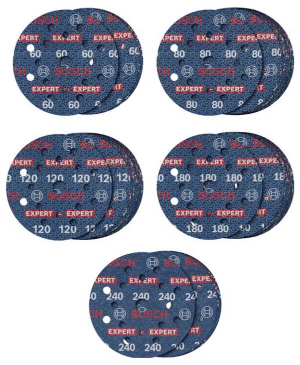 Bosch Accessories 2608902429 Sada brusných kotoučů Průměr 125 mm Zrnitost=60, 80, 120, 240, 180 1 ks