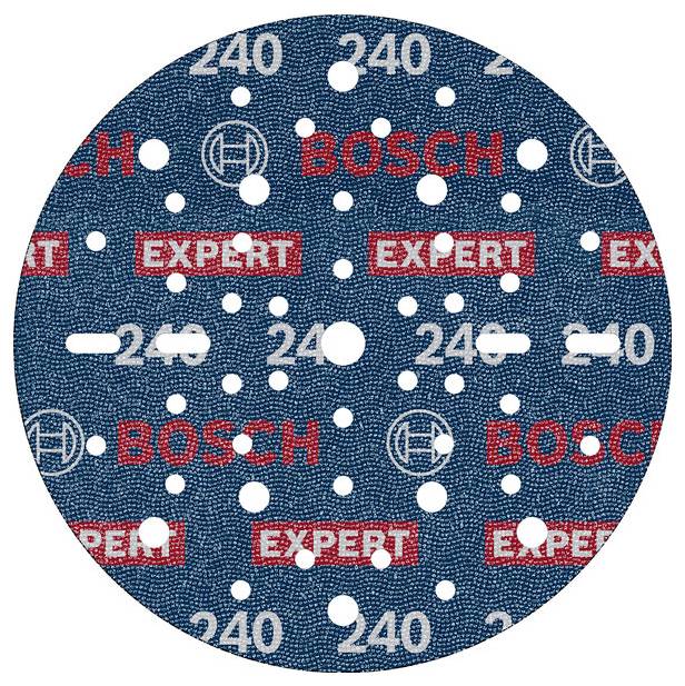 Kulatý 240mm brusný kotouč s mnoha otvory, potisknutý nápisem 'BOSCH EXPERT'.
