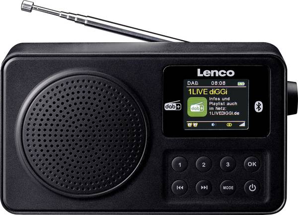 Lenco PDR-033BK A005659 přenosné rádio, DAB+, FM, černá