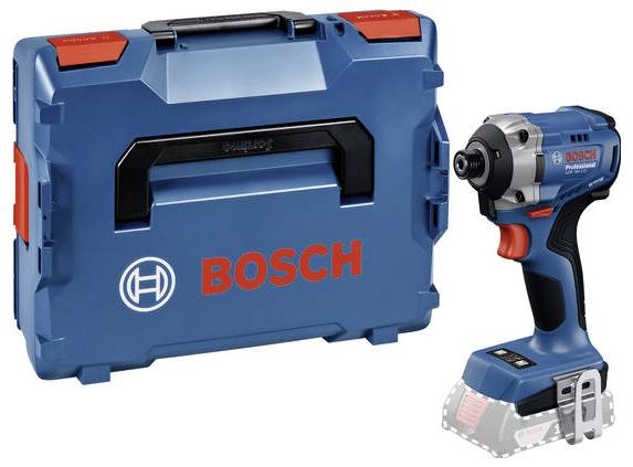 Akumulátorový šroubovák s přepravním kufrem od BOSCHu v modré a červené barvě. Šroubovák má ergonomický design pro pohodlnou práci.