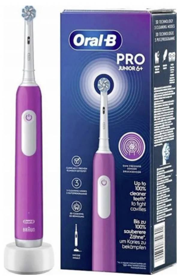 Oral-B Pro Junior 6+ elektrický dětský kartáček na zuby, fialová, 742891