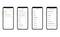 Čtyři smartphonové obrazovky zobrazují aplikaci pro ovládání topení. Detaily zahrnují statistiky, nastavení teploty a rozšířené možnosti.