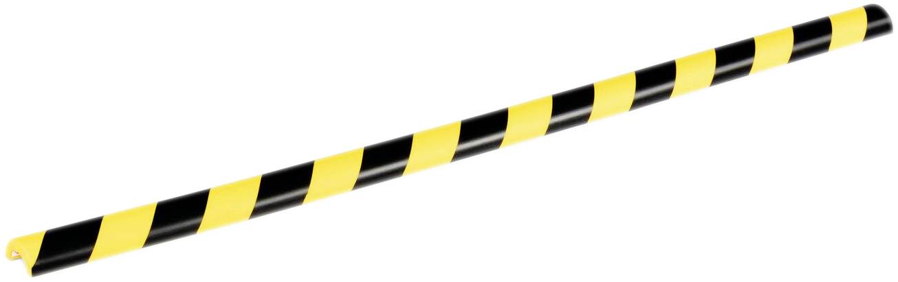 Žluto-černá výstražná tyč s diagonálním pruhovaným vzorem. Slouží k bezpečnosti a označení nebezpečných oblastí.