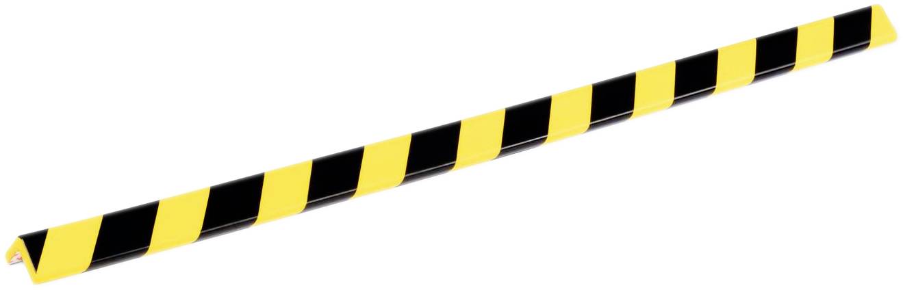 Černo-žlutá bezpečnostní nebo výstražná páska s diagonálním pruhovým vzorem, používaná k vyznačení nebezpečí nebo ohrazení prostoru.