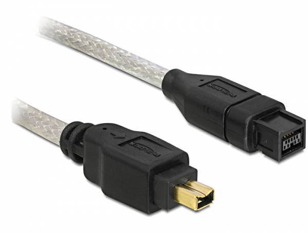 Delock Firewire kabel [1x firewire (400) zástrčka 4pólová - 1x firewire (800) zástrčka 9pólová] 2 m šedá-0