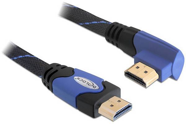 Delock HDMI kabel Zástrčka HDMI-A 2 m černá, modrá 82956 kulatý, 4K UHD, pozlacené kontakty, kroucený  HDMI kabel