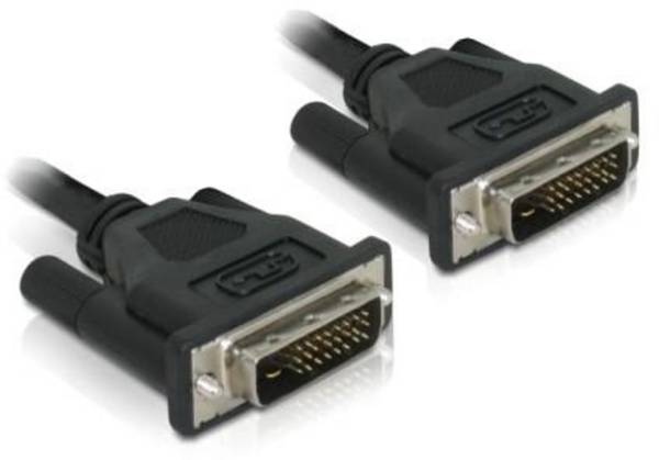 Delock DVI kabel DVI-D 24+1pol. Zástrčka 0.5 m černá 84369 kulatý, stíněný, pozlacené kontakty DVI kabel