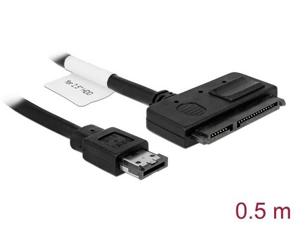 Delock pevný disk kabel [1x power eSATA - 1x kombinovaná SATA zásuvka 15+7-pólová] 0.5 m vícebarevná