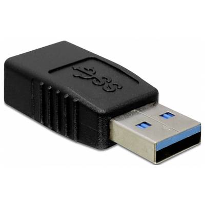 Černý USB adaptér s modrou kontaktní lištou v obdélníkovém pouzdře. Vhodný pro připojení zařízení s USB portem.
