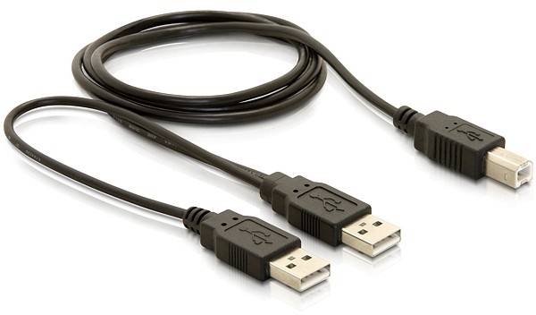 Delock USB kabel USB 2.0 USB-B zástrčka, USB-A zástrčka 1.00 m černá 82394