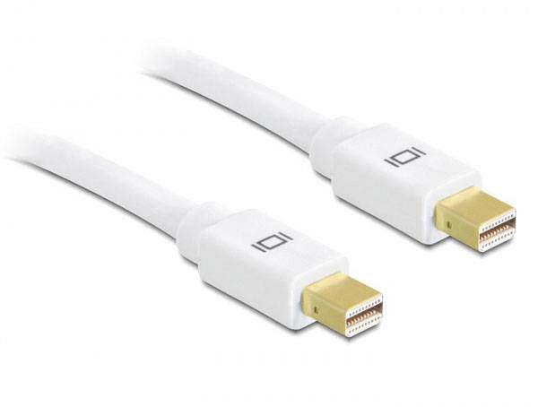 Delock Mini-DisplayPort kabel Mini DisplayPort konektory 1.5 m bílá 82775 pozlacené kontakty, stínění pletivem, 4K UHD Kabel DisplayPort