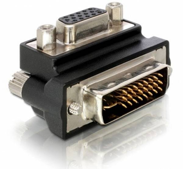 Delock 65172 DVI / VGA adaptér [1x DVI zástrčka 24+5pólová - 1x VGA zásuvka] černá  0 mm