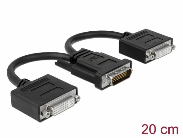 Delock 65281 DMS-59 / DVI adaptér [1x DMS59 zástrčka - 2x DVI zásuvka 24+5pólová] vícebarevná  20 cm