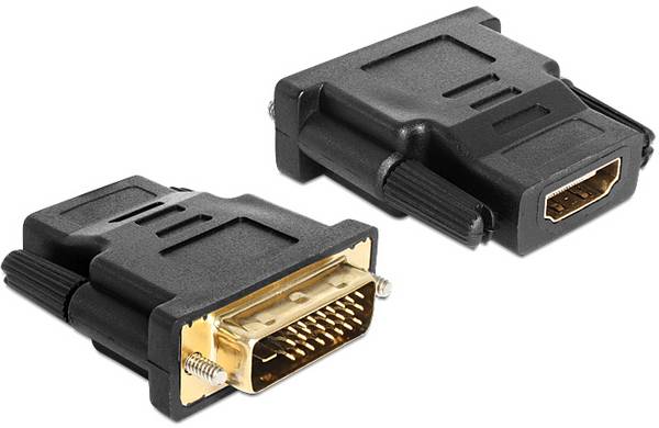 Delock 65466 DVI / HDMI adaptér [1x DVI zástrčka 24+1pólová - 1x HDMI zásuvka] černá  0 mm