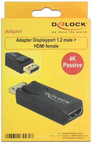 Delock 65571 DisplayPort / HDMI adaptér [1x zástrčka DisplayPort - 1x HDMI zásuvka] černá 0 mm-2