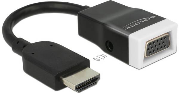 Delock 65587 HDMI / VGA adaptér [1x HDMI zástrčka - 1x D-SUB zásuvka 15pólová] černá, bílá  0 mm