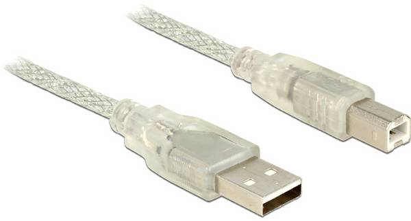 Delock USB kabel  USB 2.0 USB-A zástrčka, USB-B zástrčka 1.50 m šedá s feritovým jádrem 83893