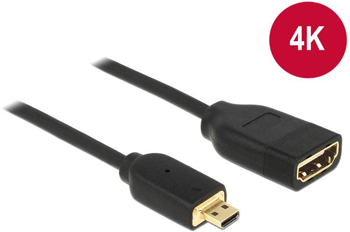 HDMI kabel s mini a standardním konektorem, podporuje přenos 4K.