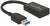 USB adaptér z USB na USB-C v černé barvě, umožňující propojení zařízení s USB-A a USB-C. Adaptér s krátkým kabelem.