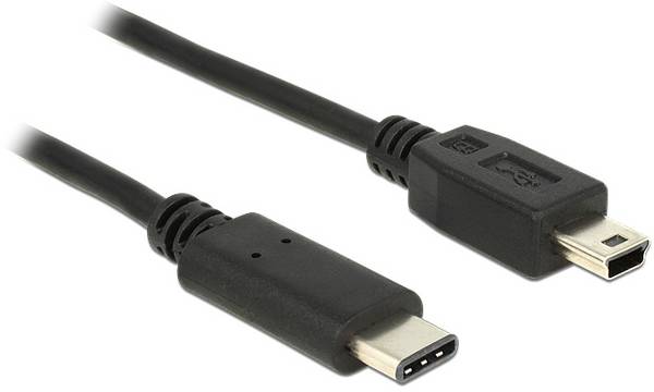 Delock USB kabel USB 2.0 USB Mini-B zástrčka, USB-C ® zástrčka 0.50 m černá 83335