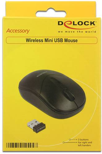 Delock 12494 optická myš, přenos USB, 2 tlačítko, 1000 dpi, černá-3
