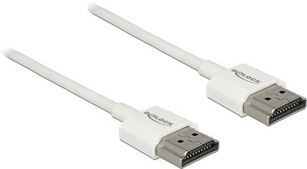 Delock HDMI kabel Zástrčka HDMI-A 0.25 m bílá 85120 pozlacené kontakty, 4K UHD, kroucený , třížilový stíněný HDMI kabel