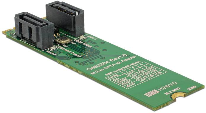 Delock 62961 adaptér rozhraní [1x M2 - 2x SATA]-1