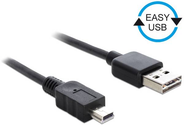 Delock USB kabel  USB 2.0 USB-A zástrčka, USB-B zástrčka 0.50 m černá oboustranně zapojitelná zástrčka 85158