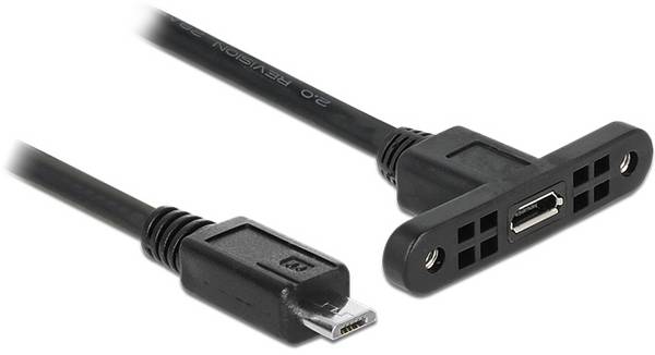 Delock USB kabel USB 2.0 USB Micro-B zástrčka, USB Micro-B zásuvka 0.25 m černá 85245