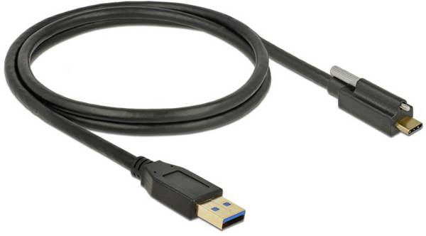 Delock USB kabel  USB 3.2 Gen2 USB-A zástrčka, USB-C ® zástrčka 1.00 m černá Šroubové spojení 83717