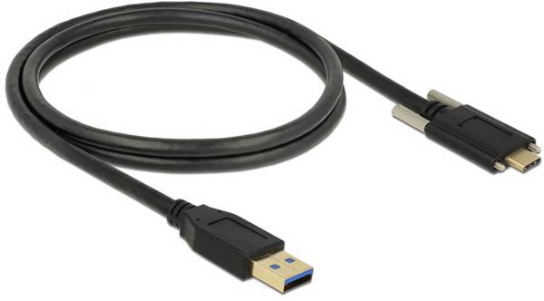 Delock USB kabel  USB 3.2 Gen2 USB-A zástrčka, USB-C ® zástrčka 1.00 m černá Se závitem 83718