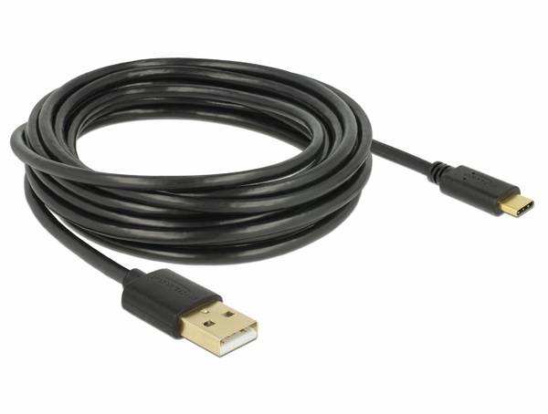 Delock USB kabel USB 2.0 USB-A zástrčka, USB-C ® zástrčka 4.00 m černá 83669