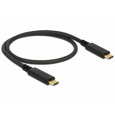Černý USB-C kabel se dvěma konektory, vhodný pro přenos dat a nabíjení. Délka přibližně 1,5 metru.